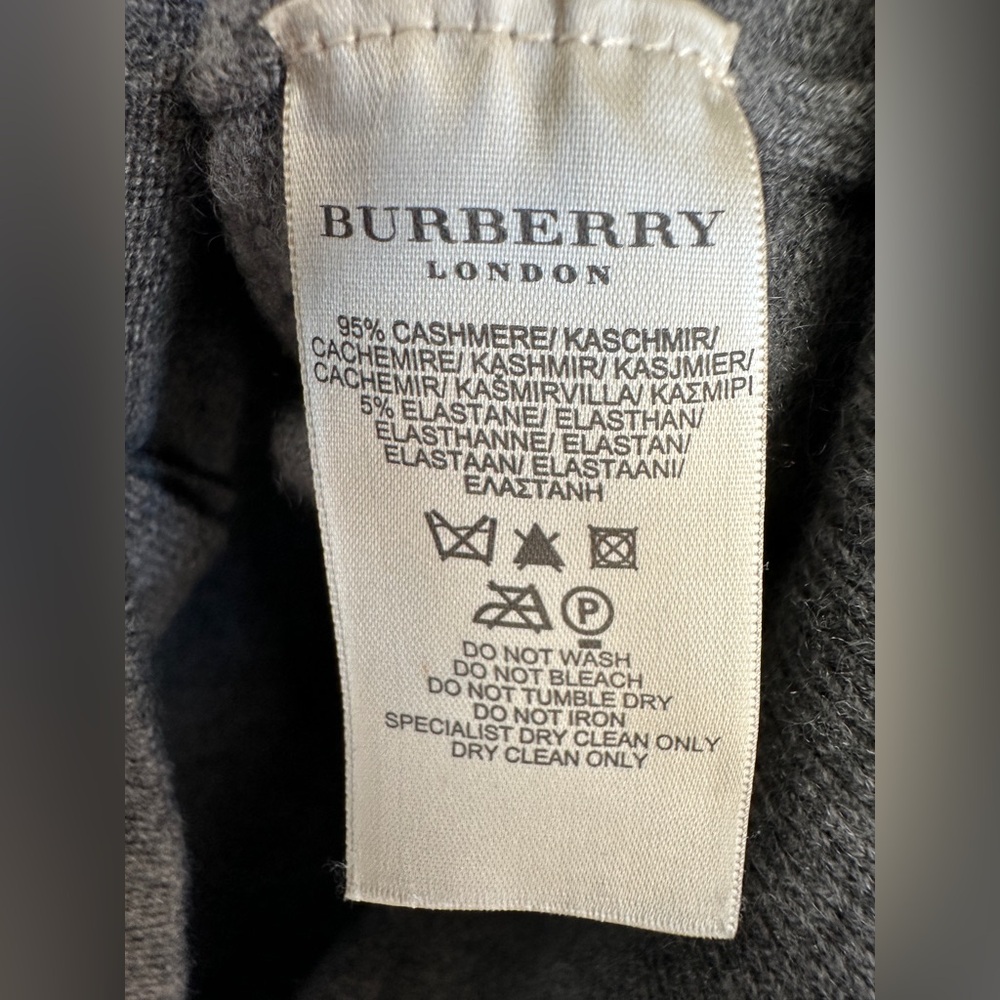 Burberry Men’s Cashmere‎ Grey Button-Front Cardigan fits Medium - Picture 9 of 13